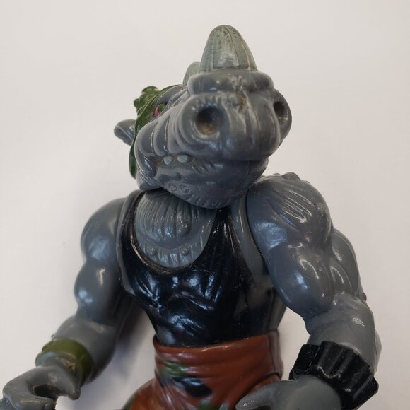Playmates Toys Teenage Mutant Ninja Turtles Rocksteady Hard Head Playmates 1988 - Picture 4 of 11